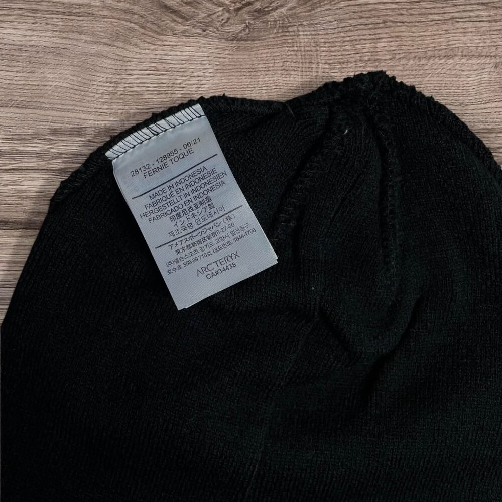 Arc'teryx Fernie Toque Beanie Black/White - Picture 3 of 3